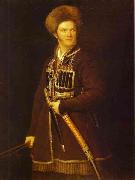 Aleksander Orlowski Self-portrait in Cossack's dress. Spain oil painting artist